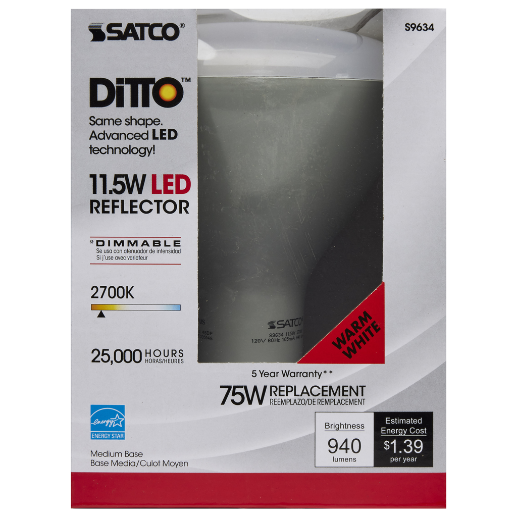 SATCO-NUVO Satco S9634 LED BR40 Reflector 11.5 Watt 120V Dimmable