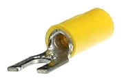 ABB 10RC-8FL Thomas & Betts 12-10 AWG Wire Range #8 Bolt Hole Yellow Insulated Vinyl Locking Fork Terminal