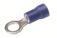 BURNDY TP148 Copper Terminal, Ring Tongue, 16-14 AWG, #6-#8 Stud, Vinyl Insulated, Tin Plated, Wire Strip Length: 13/64