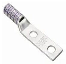BURNDY YAZ8C2TC14 8 AWG CU Two Hole 1/4 Stud Size 5/8 Hole Spacing Long Barrel Inspection Window Internal Chamfer