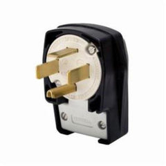 Hubbell HBL9462C 60 Amp 125/250 Volt 3-Pole 4-Wire NEMA 14-60P Black Nylon Straight Blade Angle Plug