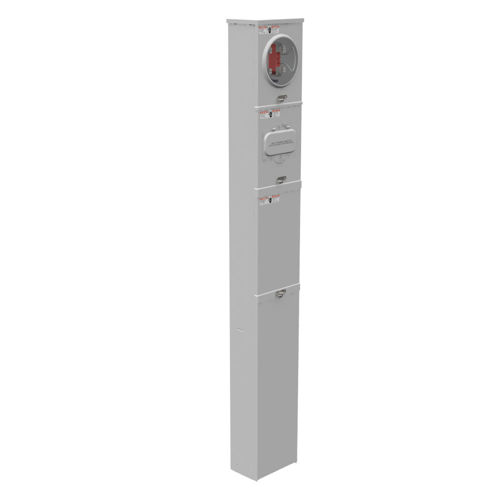 MILBANK Milbank NU8980-O-SF100-KK-LP 4 Term, Ringless, PlainTop, Horn Bypass, 1-100 Amp, Main Breaker, Single Pedestal Direct Bury, Low Profile