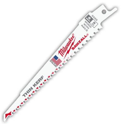 MILWAUKEE Milwaukee 48-00-5035 Nail Embedded Wood Cutting Reciprocating Saw Blade 6 Length 5pk