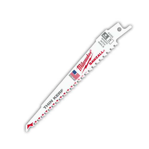 MILWAUKEE Milwaukee 48-00-5035 Nail Embedded Wood Cutting Reciprocating Saw Blade 6 Length 5pk