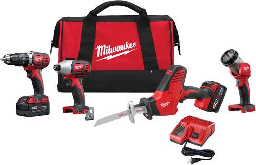 MILWAUKEE Milwaukee 2695-24 M18 Cordless Lithium-Ion 4-Tool Combo Kit