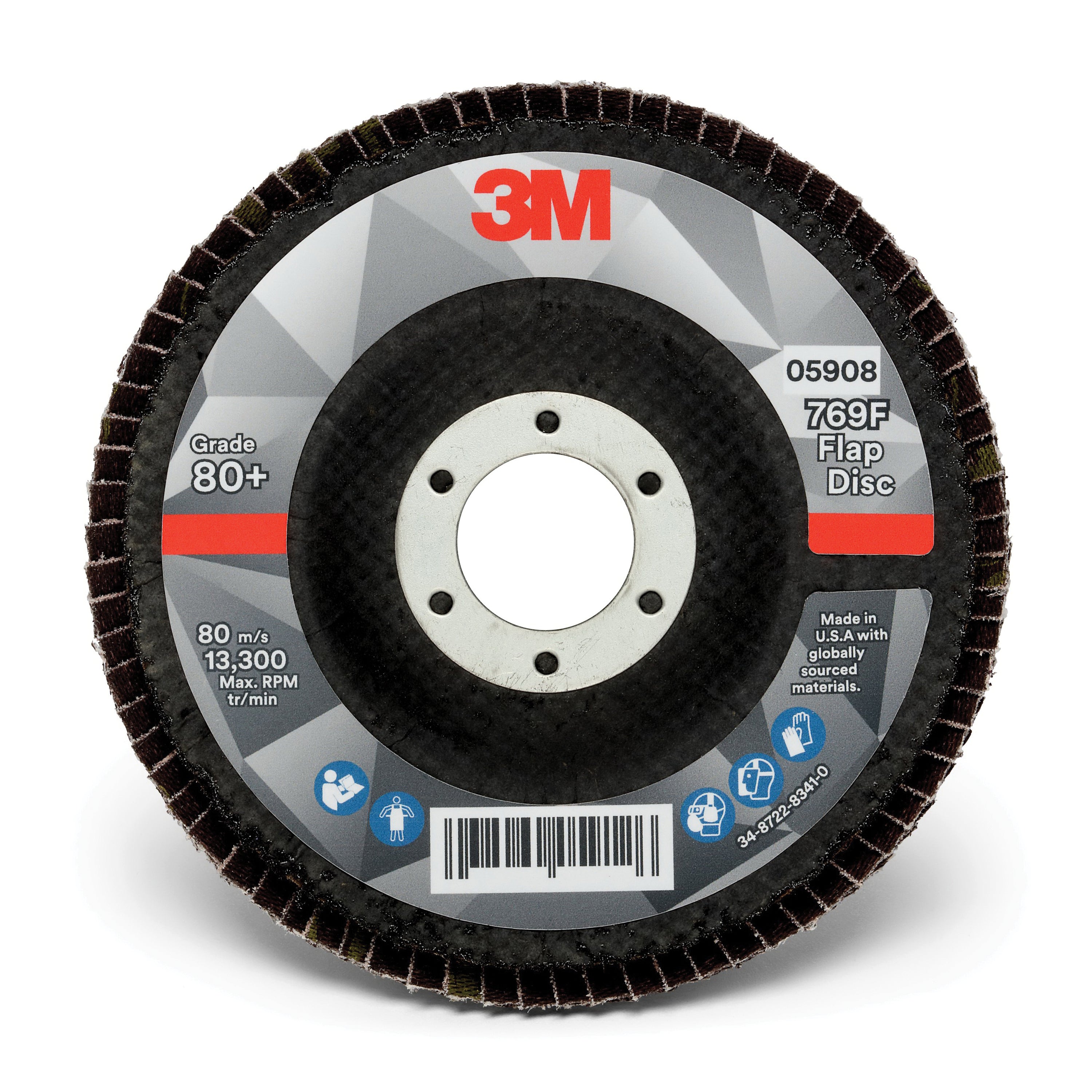 3M 3M 7100178028 4 1/2 X 7/8 80+ Grit Type 29 Flap Disc