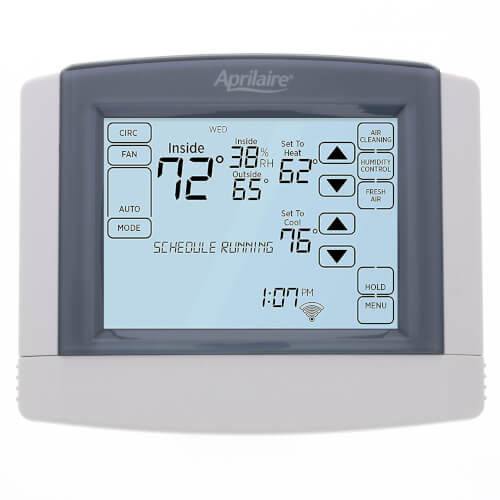 APRILAIRE Aprilaire 8620 Thermostat, 2H/2C or 4H/2C HP Programmable 7/5+2/5+1+1 8600 Series