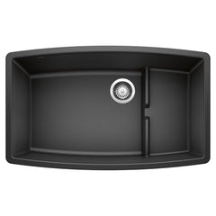 BLANCO BLANCO 440064 Performa 32 x 19-1/2 in. No Hole Composite Double Bowl Undermount Kitchen Sink in Anthracite