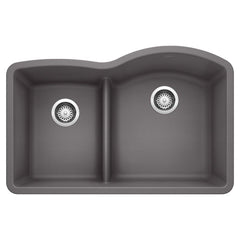 BLANCO BLANCO 441600 Diamond™ 32 x 20-7/8 in. No Hole Composite Double Bowl Undermount Kitchen Sink in Cinder