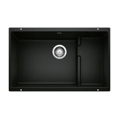 BLANCO BLANCO 442934 Precis 28-3/4 x 18-1/8 in. No Hole Granite Composite Single Bowl Undermount Kitchen Sink in Coal Black