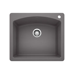 BLANCO BLANCO 441463 Diamond 25 x 22 in. 1 Hole Composite Single Bowl Dual Mount Kitchen Sink in Cinder