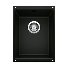 BLANCO BLANCO 442932 Precis 13-3/4 x 18 in. No Hole Granite Composite Single Bowl Undermount Kitchen Sink in Coal Black