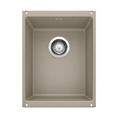 BLANCO BLANCO 517676 Precis 13-39/50 x 18-11/100 in No Hole Composite Single Bowl Undermount Kitchen Sink in Truffle