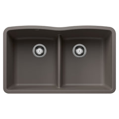 BLANCO Blanco 443106 Diamond Equal Double Bowl Kitchen Sink with Low Divide - Volcano Gray