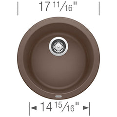 BLANCO BLANCO 515803 Rondo 17-11/16 x 17-11/16 in. Drop-in and Undermount Granite Bar Sink in Cafe Brown