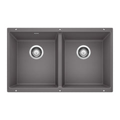 BLANCO BLANCO 519050 Precis Equal Double Bowl Kitchen Sink - Cinder