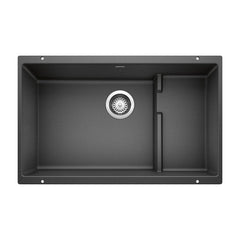 BLANCO BLANCO 519450 Precis 28-3/4 x 18-1/8 in. No Hole Composite Double Bowl Undermount Kitchen Sink in Anthracite