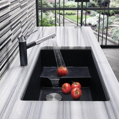 BLANCO BLANCO 519450 Precis 28-3/4 x 18-1/8 in. No Hole Composite Double Bowl Undermount Kitchen Sink in Anthracite