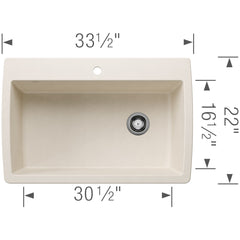 BLANCO Blanco 443072 Diamond Super Single Dual Mount Kitchen Sink - Soft White