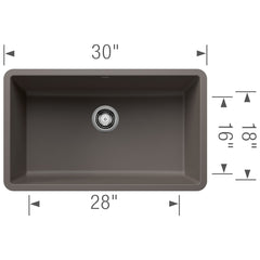 BLANCO Blanco 443120 Precis 30 Single Bowl Kitchen Sink - Volcano Gray