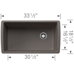 BLANCO Blanco 443108 Diamond Super Single Bowl Kitchen Sink - Volcano Gray