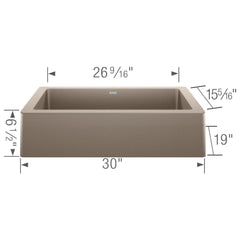 BLANCO BLANCO 526544 Vintera 30 Super Single Apron Farmhouse Sink - Truffle
