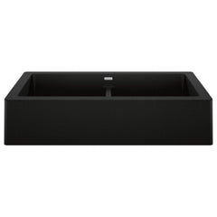 BLANCO BLANCO 526554 Vintera 32-13/16 x 19 in. No Hole Granite Composite Double Bowl Farmhouse Kitchen Sink in Coal Black