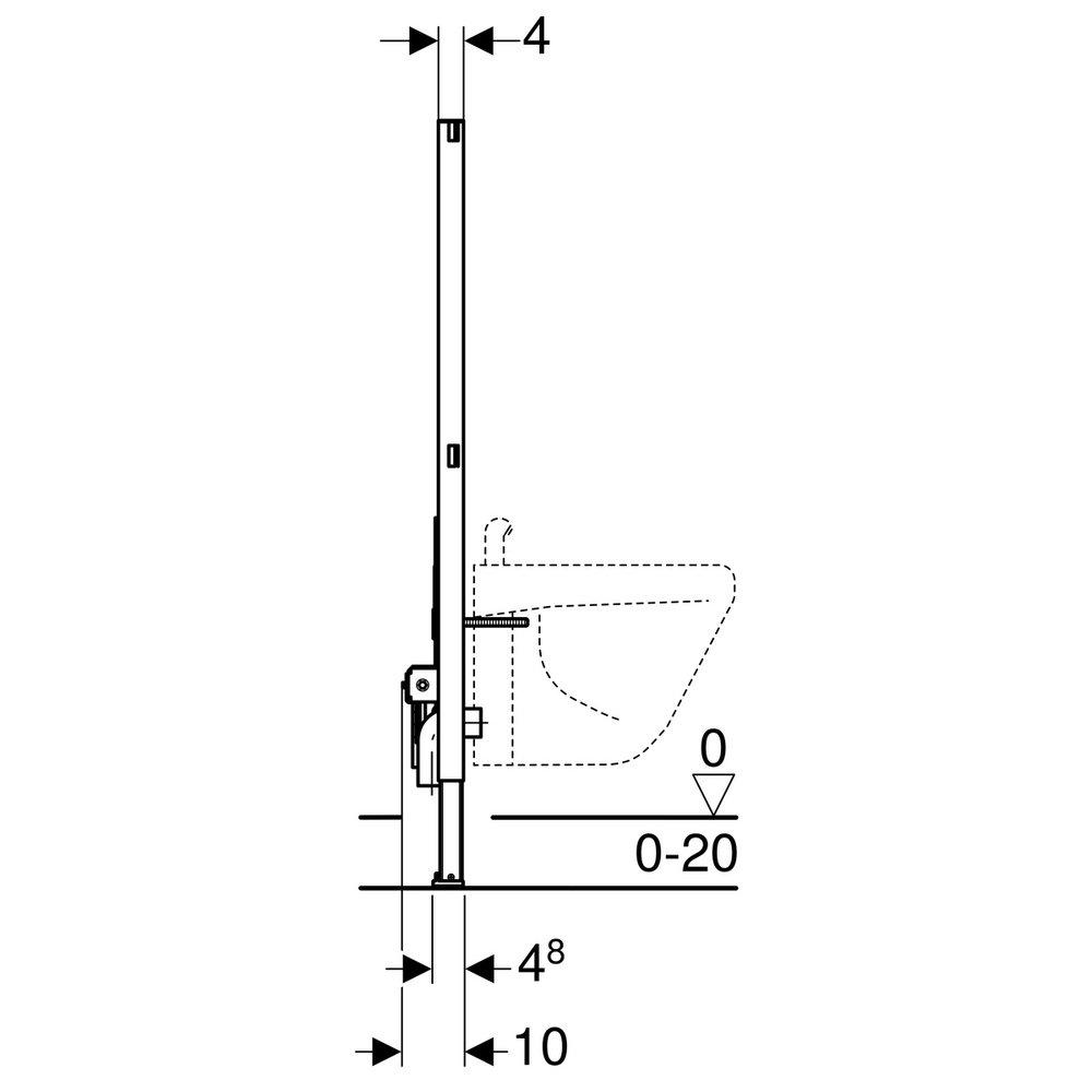 GEBERIT Geberit 111.520.00.1 Duofix In-Wall System for Wall-Hung Bidet in White