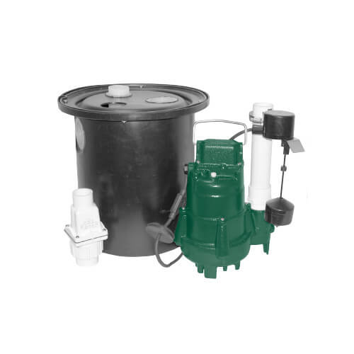 ZOELLER Zoeller 135-0005 115 V Single Port Drain Pump System With Polypropylene Basin & Lid