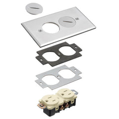 ARLINGTON Arlington FLB5320NL Floor Box Cover With Gasket, Nickel-Plated (2.85 in x 4.937 in)