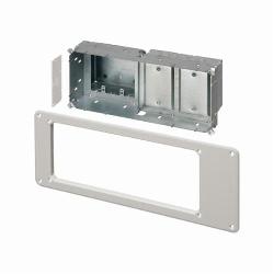 ARLINGTON Arlington TVBS613 Power Low Voltage Recessed Combination Box, Steel, 4 Gangs, 7 in L x 17 in W x 3.848 in H