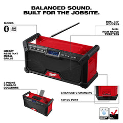 MILWAUKEE Milwaukee 2952-20 M18 Jobsite Radio with Bluetooth