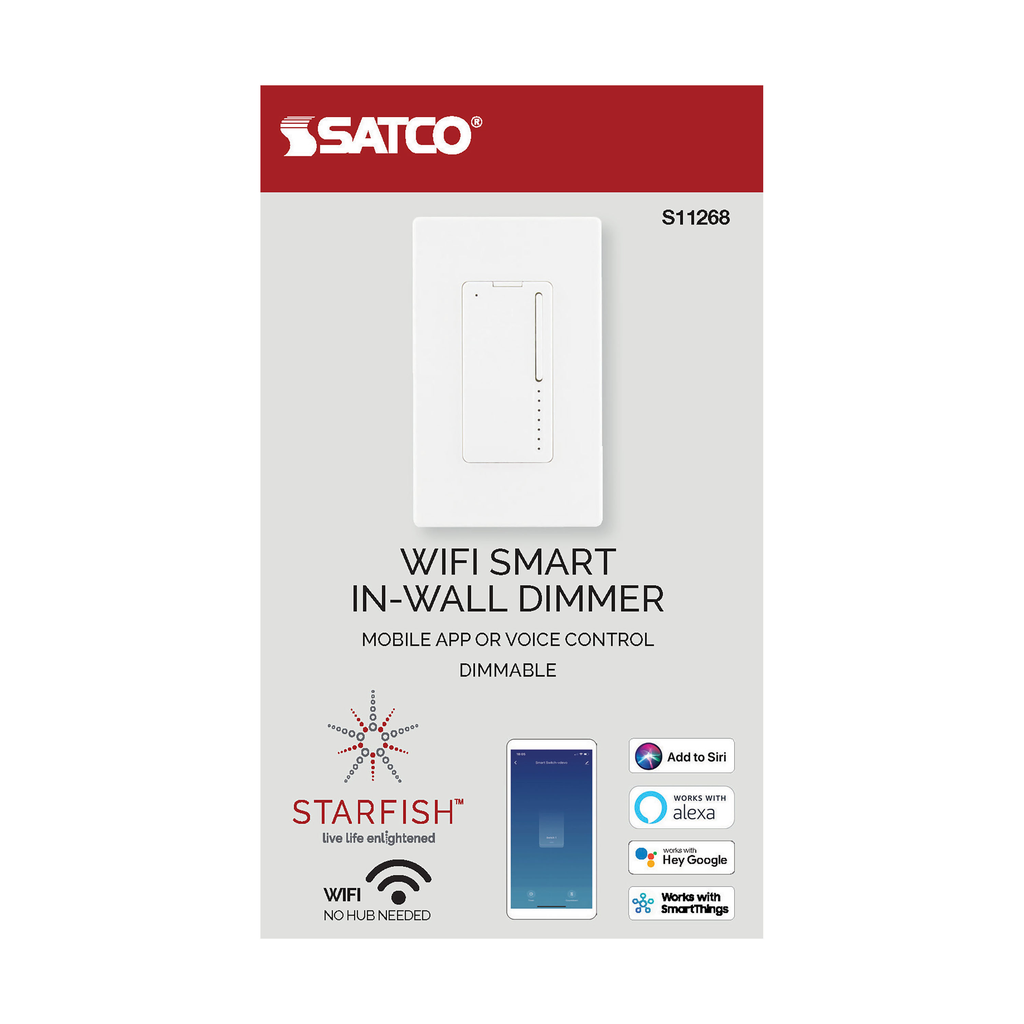 SATCO-NUVO Satco S11268 Starfish Smart Technology Wall Dimmer - 3-Way, Multi-Location