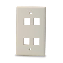 SIGNAMAX Signamax SKF-4 Wall Plate, 4-Port Single Gang FP Light Keystone, Ivory