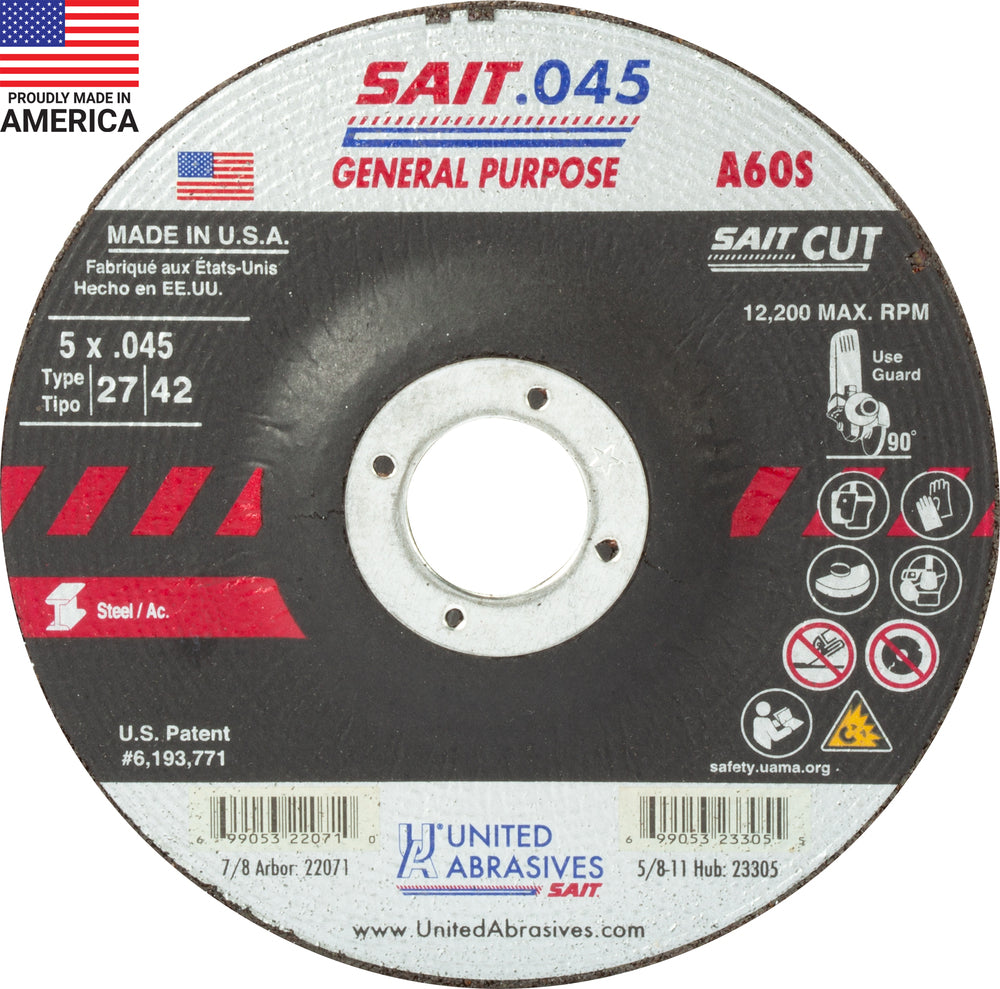 UNITED ABRASIVES SAIT 22071 GRINDING & CUT OFF WHEELS