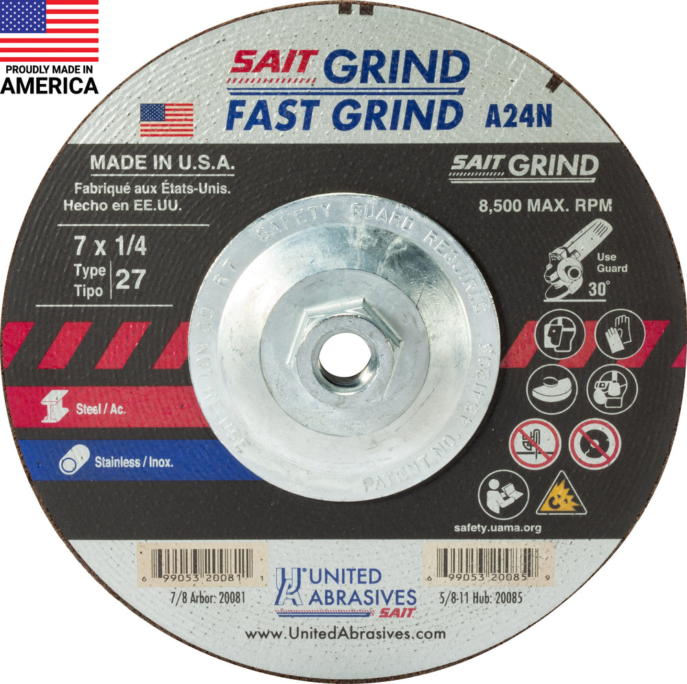 UNITED ABRASIVES SAIT 20085 GRINDING & CUT OFF WHEELS