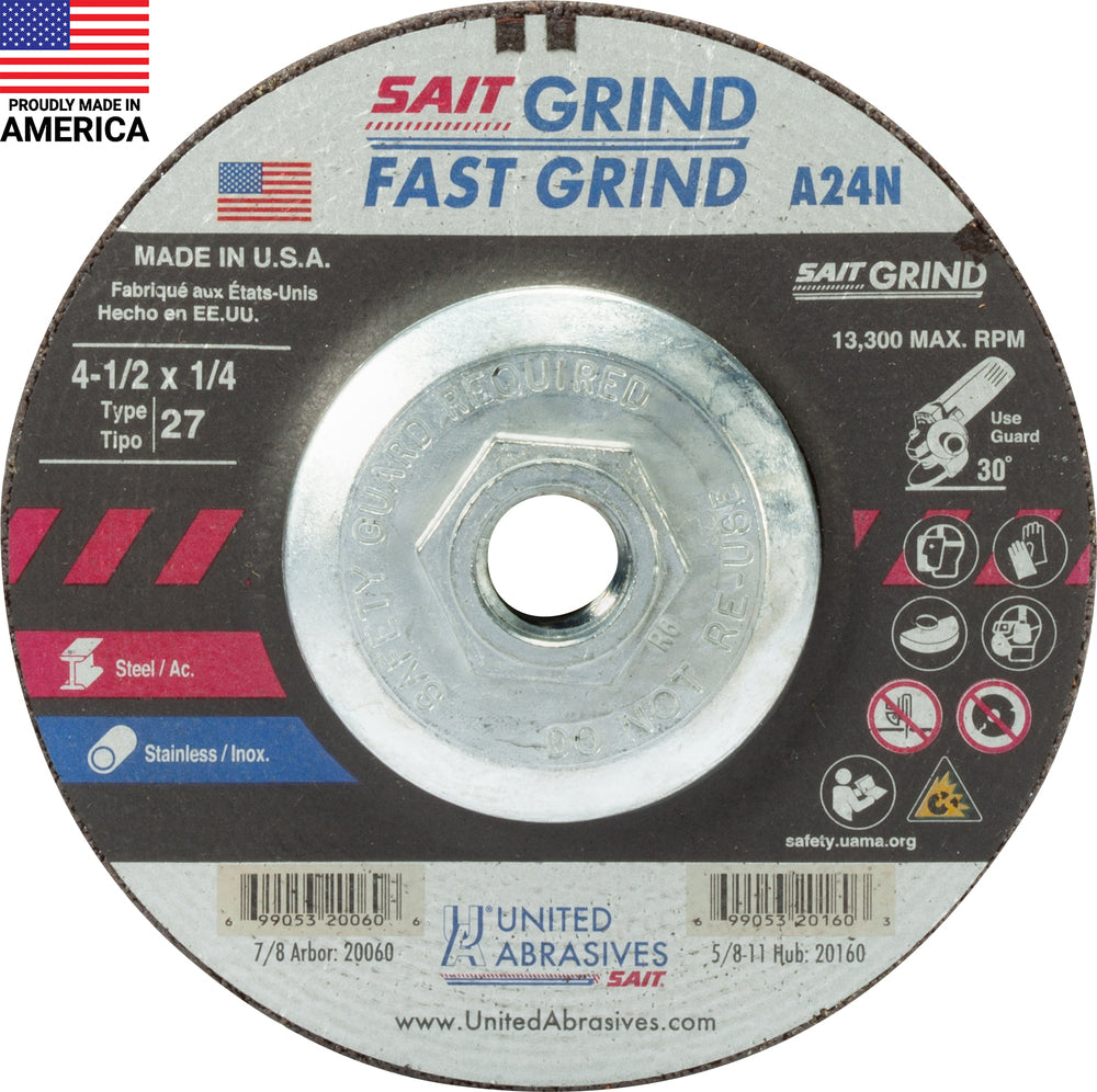 UNITED ABRASIVES SAIT 20160 GRINDING & CUT OFF WHEELS
