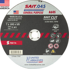 UNITED ABRASIVES SAIT 23107 GRINDING & CUT OFF WHEELS