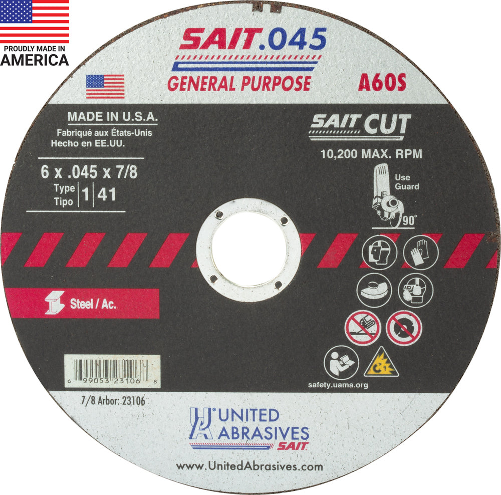 UNITED ABRASIVES SAIT 23106 CUT-OFF SAWS & DISCS