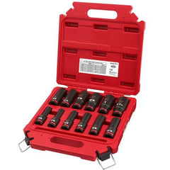 MILWAUKEE Milwaukee 49-66-7011 Shockwave Impact Duty 1/2 In. Drive 6-Point 12-Piece Deep Socket Set