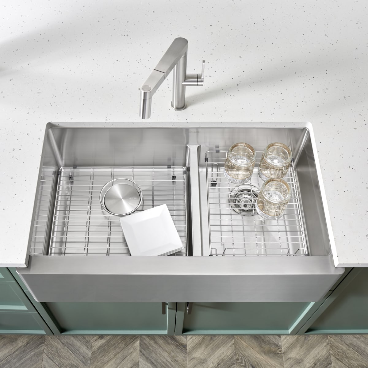 BLANCO Blanco 237465 Stainless Steel Elevated Sinks Grid for Quatrus Double Bowl Farmhouse Sinks