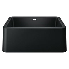 BLANCO BLANCO 402531 Ikon 27 x 19 in. No Hole Granite Composite Single Bowl Farmhouse Kitchen Sink in Coal Black