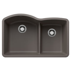 BLANCO Blanco 443102 Diamond 1-3/4 Double Bowl Kitchen Sink with Low Divide - Volcano Gray