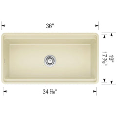 BLANCO Blanco 523027 Profina 36 x 19 in. Fireclay Single Bowl Farmhouse Kitchen Sink in Biscuit