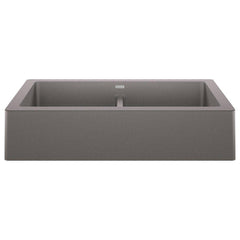 BLANCO Blanco 526549 Vintera 32-13/16 x 19 in. No Hole Granite Composite Double Bowl Farmhouse Kitchen Sink in Metallic Grey
