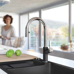 BLANCO Blanco 526392 Urbena Pull-Down Kitchen Faucet 1.5 GPM - Chrome/Anthracite