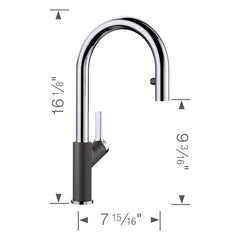 BLANCO Blanco 526392 Urbena Pull-Down Kitchen Faucet 1.5 GPM - Chrome/Anthracite