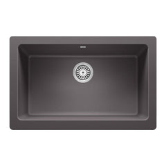 BLANCO BLANCO 526539 Vintera 29-13/16 x 19 in. No Hole Granite Composite Single Bowl Farmhouse Kitchen Sink in Cinder