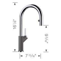 BLANCO Blanco 526395 Urbena Pull-Down Kitchen Faucet 1.5 GPM Chrome/Cinder