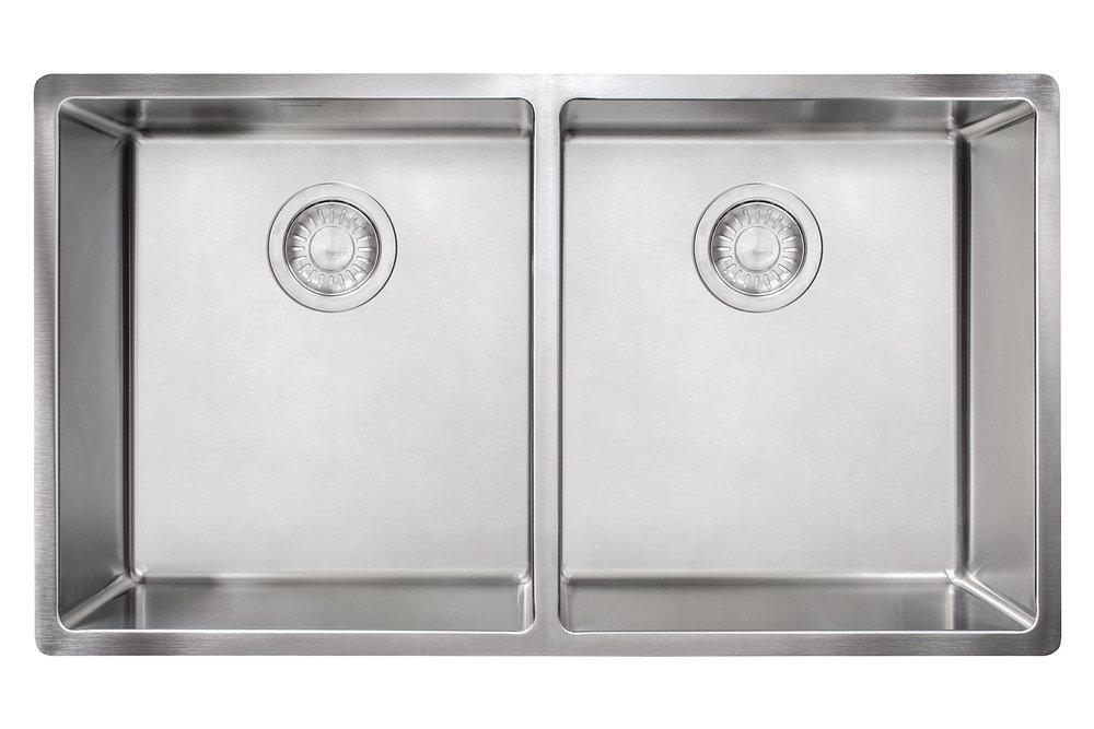 FRANKE Franke CUX120 Cube 31.5-in. x 17.7-in. 18 Gauge Stainless Steel Undermount Double Bowl Kitchen Sink